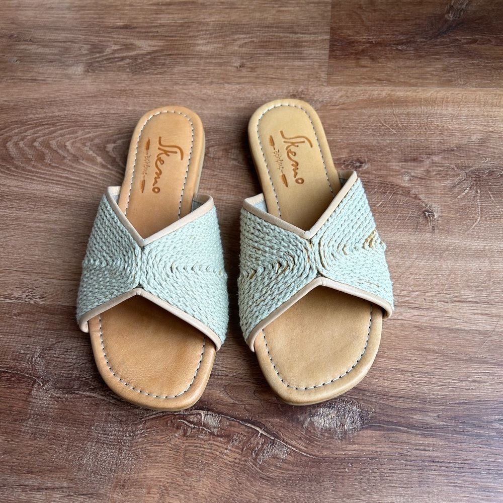SKEMO Woven Hemp Leather Sandal women’s size 6 - Picture 6 of 14